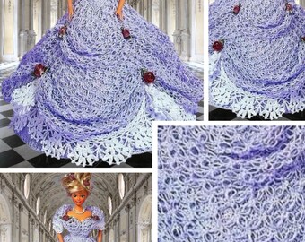 Barbie doll dress pattern. Pattern with English tutorials in PDF format.