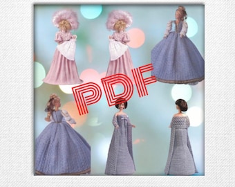 Special offer. 3 dress and accessory patterns for Barbie dolls. Pattern with English tutorials in PDF format.