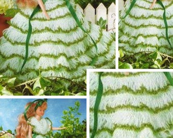 Dress pattern for Barbie doll. Pattern with French tutorials in PDF format