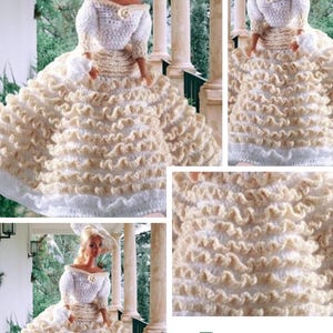 Crochet Lace Wedding Dress Pattern for Barbie Doll Patterns with Tutorials in French PDF Format