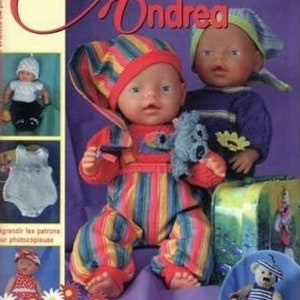 PDF Vintage.Andrea Magazine in PDF format.Clothing models for knitting dolls, sewing.Tutorial in French PDF format