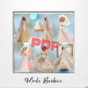 Special offer. Patterns 3 dresses and accessories for Barbie doll. Pattern with English tutorials PDF format