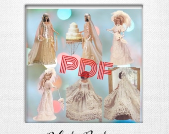 Special offer. 3 dress and accessory patterns for Barbie dolls. Pattern with English tutorials in PDF format.