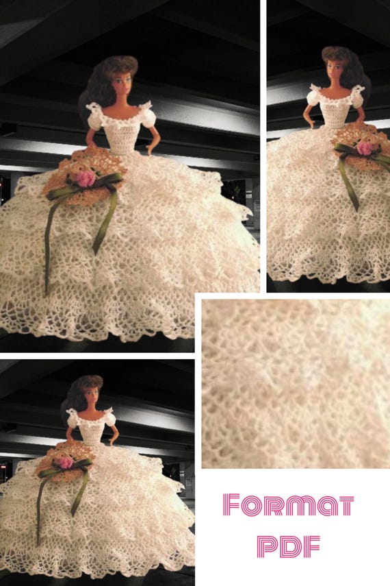free crochet barbie wedding dress pattern Crochet Lace Wedding Dress Pattern for Barbie Dolls. Patterns With  Tutorials in English (PDF Format)