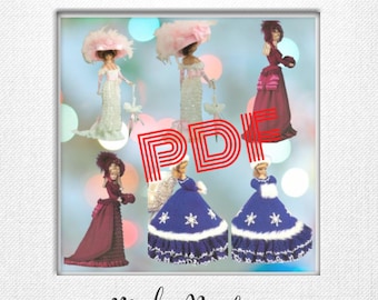 Special offer. 3 dress and accessory patterns for Barbie dolls. Pattern with English tutorials in PDF format.