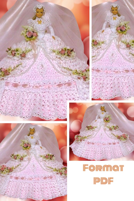 white christmas dresses Doll's Crochet Wedding Dress Pattern