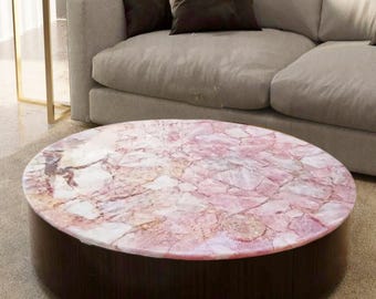 Rose Quartz Coffee Table Top, Pink Quartz Hallway Furniture