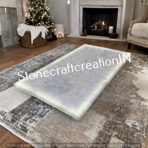 White Quartz Counter Top illuminate Table Top, Agate Counter Slab ,Kitchen & Dining Countertop, Agate Table, Bar Counters Slab Home Decor