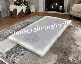 White Quartz Agate Countertop Slab: Illuminated Table Top, Bar Counter, Home Decor