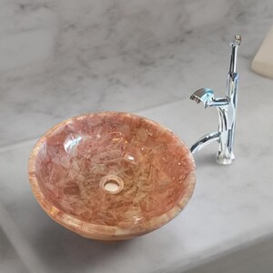 Exclusive Rose Quartz Wash basin sink, agate pink quartz wash basin sink, bathroom sink accessories decor