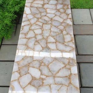 White Quartz Dining Table, Quartz Countertop, Kitchen Countertop, Quartz Coffee Table, Stone Countertop, Handmade Interior Furniture Decor