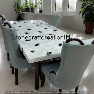 White Quartz Stone Dining Table, Quartz Table, Quartz Console Table, Handmade Kitchen Slab, Quartz Counter Top Home Decor Furniture