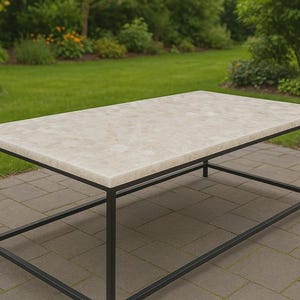 White Quartz Stone Coffee Table Top: Modern Gemstone Furniture