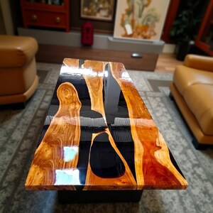 Black Epoxy Table ,Epoxy Dining table ,epoxy center table ,coffee table ,epoxy wooden counter table , handmade furniture