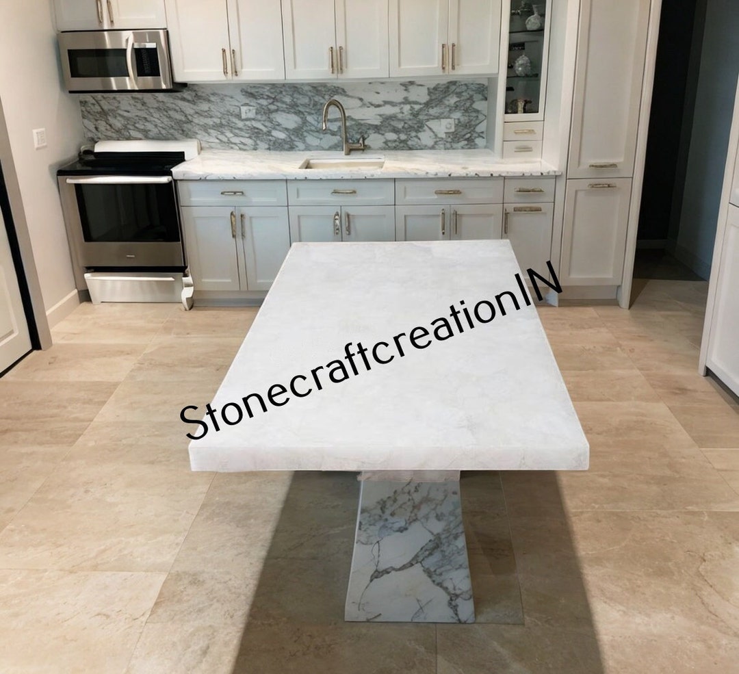 Crystal Quartz Dining Table, White Quartz Coffee Table, Agate Console