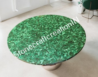 Malachite Table, Malachite Gemstone Tops, Center Sofa Dining Table, Luxury Hallway Table, Handmade Furniture, Malachite Stone Top Home Decor