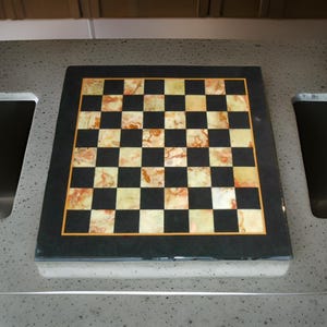Handmade Black Marble Chess Set Top: Vintage Chess Board Decor