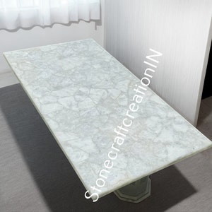 White Quartz Stone Dining Table, Quartz Kitchen Slab, White Quartz Table, Handmade Quartz Counter Top Island Countertop, Home Decor Interior