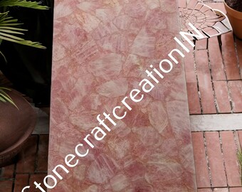 Rose Quartz Coffee Table, Quartz Center Table, Pink Quartz Table, Crystal Quartz Kitchen Countertop, Rose Quartz Console Table, Home Decor