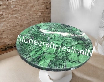 Green Fluorite Agate Gemstone Coffee & Side Table Top, Agate Round table, Living Room Luxury Home decor, Handmade Furniture