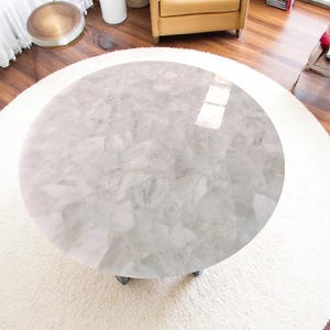 White Quartz Stone Coffee Table Top: Elegant Agate Gemstone Desk