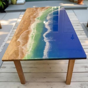 Custom Epoxy Resin Table, Ocean Design, Living Room Table , Live Edge Table, Coffee Table, Epoxy Table, Table Top, Gaming Desk, Sofa, Desk