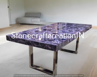 Amethyst Table, Stone Dine Table, Agate table, Dine Table, Stone Coffee Table, Agate Center & Sofa table, Luxury Home Living Decor Interior