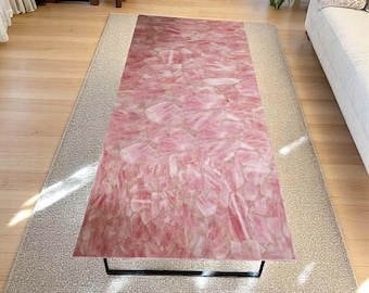 Rose Quartz Dining Table Top: Modern Pink Kitchen Slab Furniture