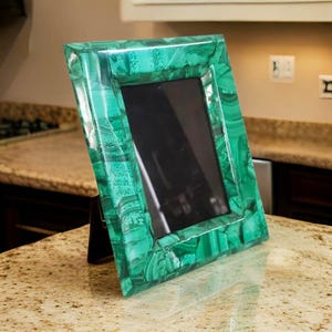 Real Malachite Photo Frame | Handmade Gemstone Picture Frame | Luxury Home & Office Décor Interior