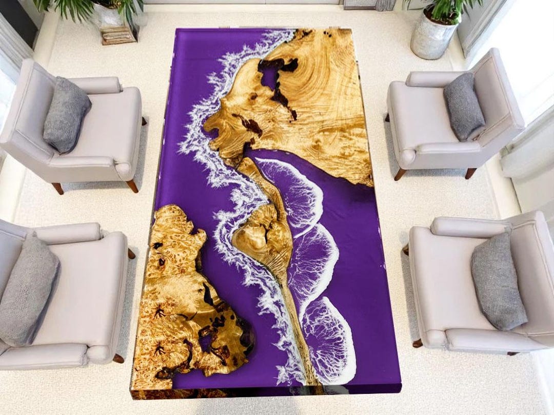 Ocean Wave Epoxy Resin Coffee Table: Handmade Coastal Beach Art - Etsy