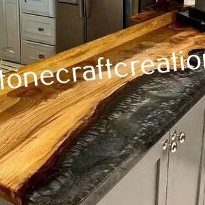 Epoxy Table, Epoxy Kitchen Countertop, Wooden Resin River Counter Slab ...