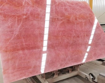 Pink Marble Coffee Table Top: Rose Quartz Resin Art Patio Table