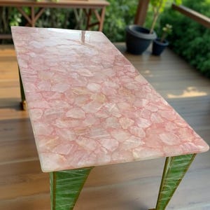 rose quartz table, quartz countertop, crystal table, rose quarts crystal slab, rose quartz table top, rose quartz countertop pink furniture