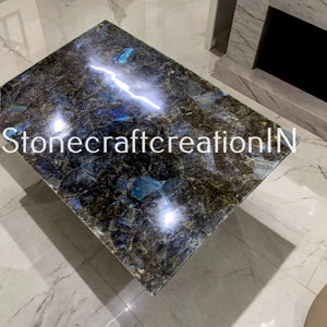 Labradorite Table, Labradorite Dining Table Top, Labradorite Center Table, Kitchen Countertops Slab, Home Decor , Handmade Furniture