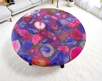 Mix Agate Stone Coffee Table Top: Luxury Home Decor Accent Table