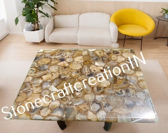 Agate Table, Agate Coffee Table & Agate Living Room Table, Agate Kitchen Counter Slab, Agate Dining And Center Table Top, Furniture Decor