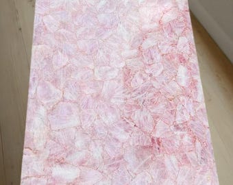 Rose Quartz Table Top: Elegant Agate Centerpiece