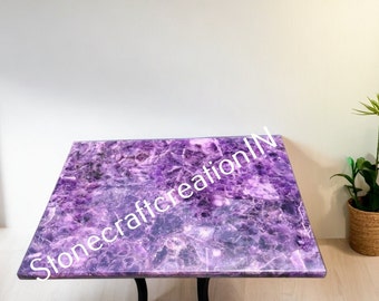 Amethyst table, Purple Amethyst Coffee table & Sofa Side Table, Amethyst Console Table, Dining Table, agate Table top, Handmade Furniture