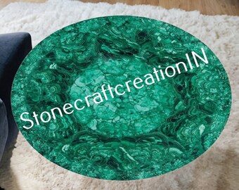 Malachite Round Table, Malachite Side Table, Coffee Table, Center Table, Dining Table Top, Round Table Top Bedroom & Living Decor Furniture