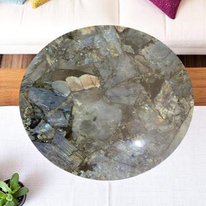 Round Table Top, Coffee, Dining ,Side Table, Living Room Table, Labradorite Stone Sofa Center Table Top, Dining Room Furniture
