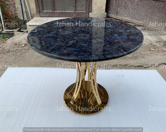 Labradorite Gemstone Dining Table top, Labradorite Table top ,Kitchen Slab Table top, Handmade Gemstone Counter, Handmade Work Table Top