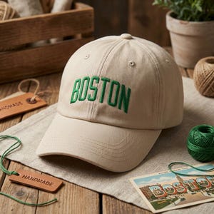 Boston Cap – Skyline Embroidered Baseball Hat, Beantown Gift for Travelers, Unisex Adjustable Dad Cap