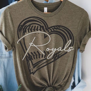Royals Svg, Royals Sport Baseball Mascot Heart Svg, Digital Cutting Cut File, Instant Download