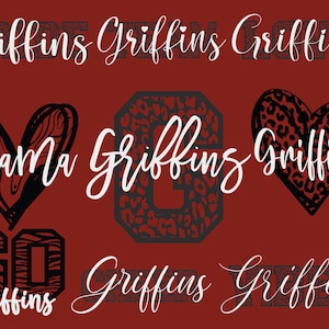 Griffins Mascot 9 Designs Bundle, Griffins Svg, Griffins Leopard Svg, Sports Team Svg, Digital Cut File, Instant Download