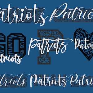 Patriots Mascot 8 Design Bundle, Patriots Svg, Patriots Leopard Svg, Sports Team Svg, Digital Cut File, Instant Download
