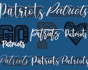 Patriotten mascotte 8 ontwerpbundel, patriotten SVG, patriotten Leopard SVG, sportteam SVG, digitaal gesneden bestand, Instant Download