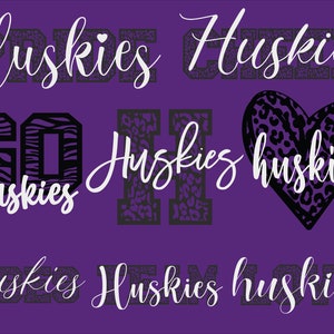 Huskies Mascot 8 Designs Bundle, Huskies Svg, Huskies Leopard Svg, Sports Team Svg, Digital Cut File, Téléchargement instantané