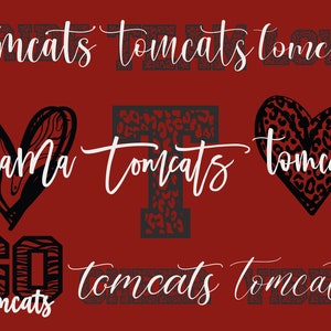 Tomcats Mascot 9 Designs Bundle, Tomcats Svg, Tomcats Leopard Svg, Sports Team Svg, Digital Cut File, Instant Download