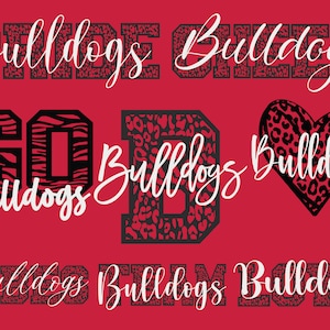 ブルドッグ マスコット 8 デザイン バンドル、ブルドッグ SVG、ブルドッグ ヒョウ SVG、スポーツ チーム SVG、デジタル カット ファイル、即時ダウンロード