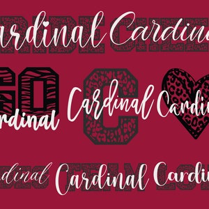Cardinal Mascot 8 Design Bundle, Cardinal Svg, Cardinal Leopard Svg, Sports Team Svg, Digital Cut File, Instant Download